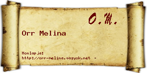 Orr Melina névjegykártya